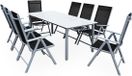 Casaria Tuinset Bern – 8 Stoelen + 1 Tafel Aluminium - Zilver