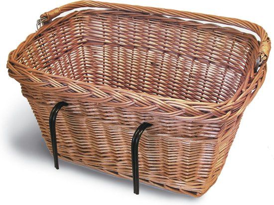 Basil Davos Bicycle Basket - Front or Rear - Wicker - Including Hooks - Brown