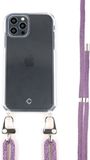 Coverzs Transparant case met paars koord geschikt voor Apple iPhone 11 Pro Max