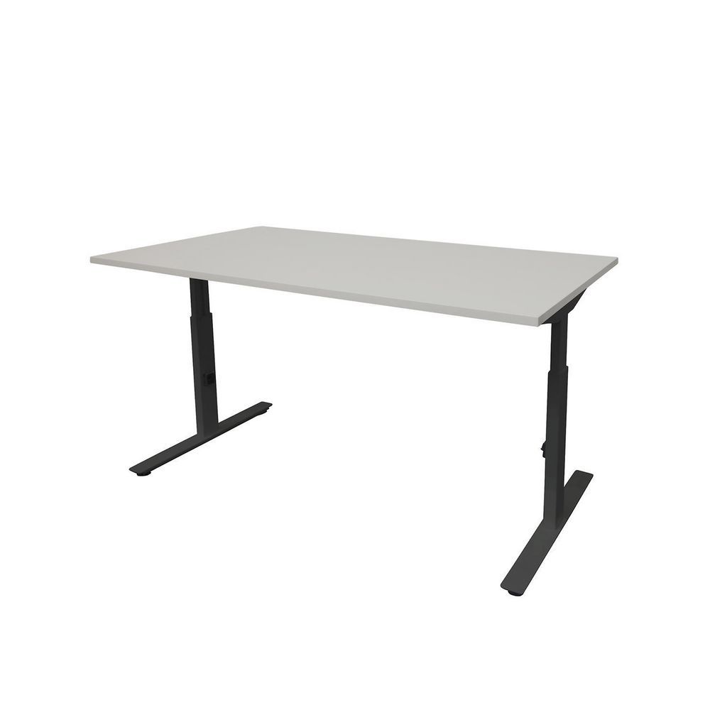 Prof Desk Panda Prof Desk Bureau Contesse+ 160x80cm Lichtgrijs Zwart