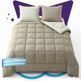 Slaapspeciaal Candas Import Export Eazydekbed Supersoft Ivoor/Taupe 200x200 cm