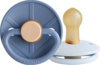 Frigg Little Viking Fopspeen - Rond - 2 Stuks - 0-6 Mnd - Ocean View/Powder Blue