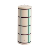 HAY Bougie Column Candle large 25 cm blanc cassé-vert bordeaux-argent