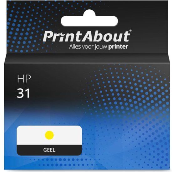 PrintAbout Huismerk Inktcartridge 31 (1VU28AE) Geel Geschikt voor HP