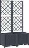vidaXL Plantenbak met trellis, blauwgrijs, 80x40x136 cm