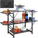 VEVOR Camping Keukentafel Aluminium Opvouwbaar Draagbaar Outdoor Kookstation met 4 Ijzeren Zijkanten 2 Planken en Draagtas Snelle Installatie voor Picknick, BBQ, Strand, Reizen