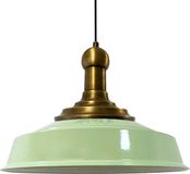 Bamyum Asletl Long-Knob Hanglamp Industrieel Vintage Ø40 cm, Mintgroen Metaal Lamp