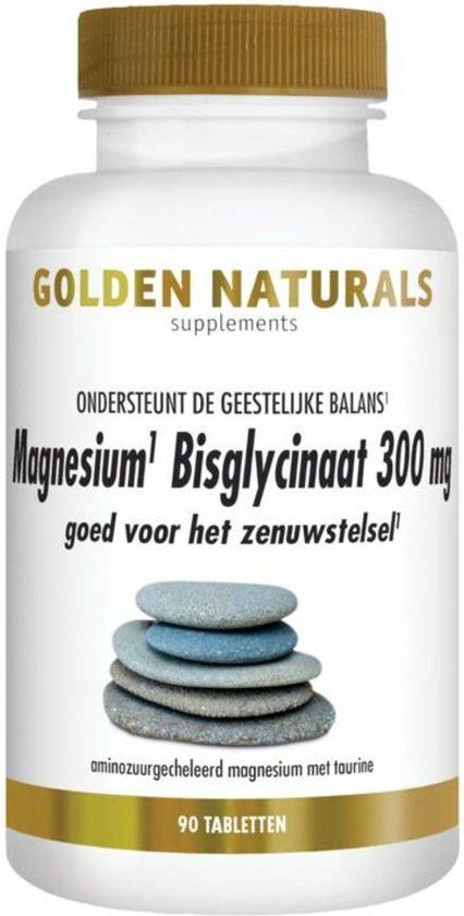 Golden Naturals Magnesium Bisglycinaat 300mg (90 veganistische tabletten)