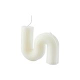 Kaarsvorm, Arty Kaarsvorm, golf, 9,5 x 2,2 x 8 cm, kleur: wit