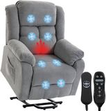 Homcom Elektrische Relaxfauteuil met Sta-op functie Lichtgrijs