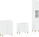 vidaXL - 3-delig - badkamerkast - set - DELFT - Hoogglans - Wit - Bewerkt - hout
