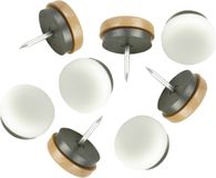 AMIG Viltglijders/meubelbeschermers met nagel - 8x - D22 mm - bruin - stoelpoten - kunststof - onder meubels