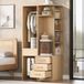 OKWISH Kledingkast Open Kast 70 X 55 X 175 Cm Met Hanggedeelte, Planken En 3 Lades, Vrijstaand, Houtkleur