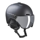 BLACK CREVICE Davos Casque de ski avec visière, réglable, pour femmes et hommes, avec support de lampe frontale, anti-buée, casque de ski et casque de snowboard avec housse de protection