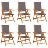 VidaXL Chaise de jardin Assise capitonnée Acacia Polyester Anthracite
