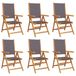 VidaXL Chaise de jardin Assise capitonnée Acacia Polyester Anthracite
