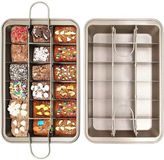 GELLDG Brownie bakvorm - met verdelers - Ovenschaal - 31 × 20 × 4 cm - Champagne - Koolstofstaal - Maakt 18 cakes