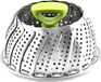 Inox sans marque, cuiseur vapeur, insert vapeur pliable, avec poignée résistante à la chaleur et pieds antidérapants, adapté aux inserts vapeur pour légumes et fruits de mer (petite taille).