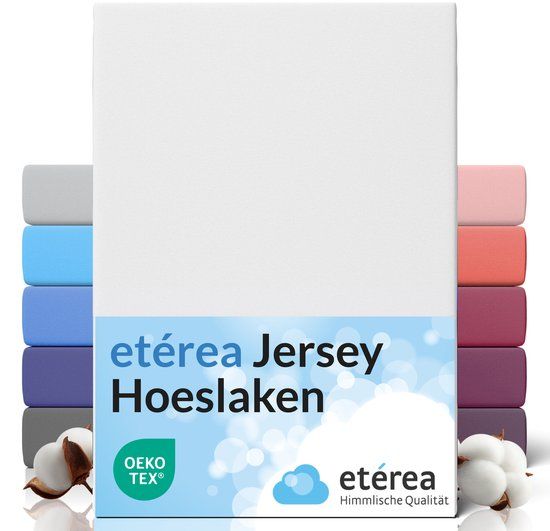 etérea Jersey Hoeslaken 200x220 cm Wit