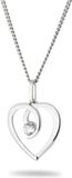 Miore Pure Collier Ketting - 9 Karaat - Zilverkleurig - Met Zirkonen - Handgemaakte Sieraden - Met Hanger - Elegante Dames Sieraden - 45 cm