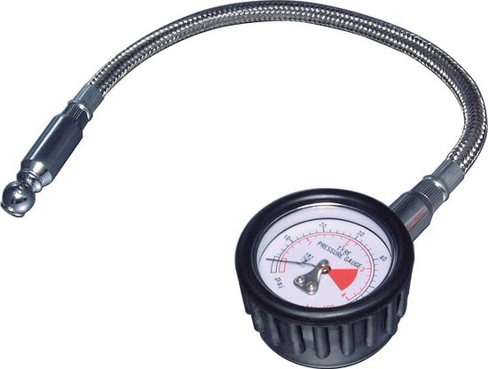 Carpoint Professionele Bandenspanningsmeter Analoog Zilver/zwart