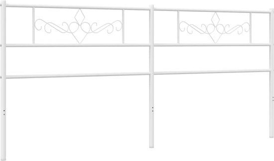 vidaXL Hoofdbord 200 cm Metaal Wit