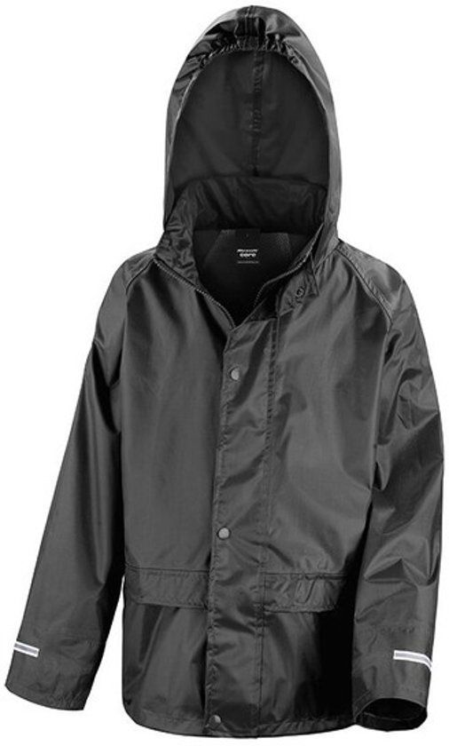 Result Regenjas winddicht zwart voor meisjes - Regenpak - Regenkleding voor kinderen L (134-146)