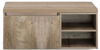BES LED Frozen 3D Badmeubelset 100 cm - Greeplijst in Kleur - Wastafel Regaalkast met Bovenblad Grain Oak