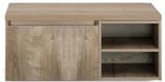 BES LED Frozen 3D Badmeubelset 100 cm - Greeplijst in Kleur - Wastafel Regaalkast met Bovenblad Grain Oak
