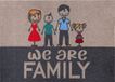 Casita Living Design we Are Family 50 x 70 cm, binnen en buiten, wasbaar, kleurrijk