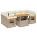 vidaXL Loungeset met kussens, poly rotan, beige