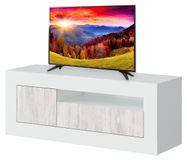 Meuble TV, 2 portes, MDF, 42x139x53 cm, blanc
