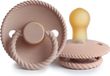 FRIGG - Rope Fopspeen Natuurlijk Rubber - blush - maat T1 (0-6 maanden)