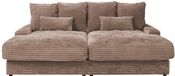 Vente-unique CALAZO Driezitsbank Taupe Ribfluweel