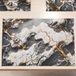 MarbLELIZED - Amerikaanse placemats, wasbaar, stoffen placemat met marmereffect, donkergrijs, set van 2 (30 x 45 cm)