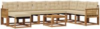 vidaXL - Hoek loungeset - Acacia hout - Natuurlijk en beige