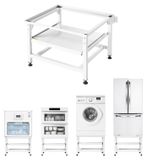 StarTech Wasmachine-onderstel - Ondersteuningsframe 41 cm - Draagvermogen 318 kg - Uittrekbaar opbergvak - Antislipvoeten - Stalen frame - Geschikt voor wasmachine en droger - Wit