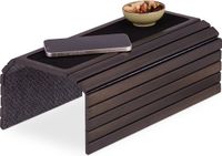 Merkloos Relaxdays Armleuning dienblad - Opvouwbaar - Bamboe - 42 x 34 cm - Organizer