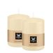 Wiedemann Cilinderkaars/stompkaars - 2x - creme wit - 6 x 8 cm - 29 branduren - zuilkaarsen