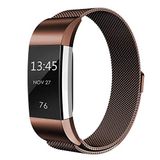 By Qubix Qubix Milanese Bandje voor Fitbit Charge 2 - Large - Bruin