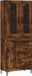 vidaXL Hoge kast, bewerkt hout, gerookt eikenkleurig, 69,5x34x180 cm