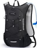 Travelhawk Drinkrugzak - Hardloop Rugzak - Geschikt Voor 2L Waterzak - Waterafstotend, Lichtgewicht, Reflecterend - 12L - Zwart
