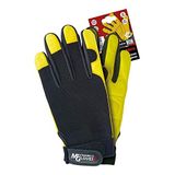 Rmechl Mechanics Gloves beschermende handschoenen, zwart-geel, L maat, 12 stuks