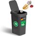 Novaliv lot de 2 poubelles 10L avec couvercle 2-en-1, couvercle à charnière et couvercle à bascule, poubelle anti-odeur pour salle de bain, cuisine, ménage, bureau, poubelle, seau, détritus, bac à déchets en plastique