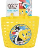 Tataway Looney Tunes Titti Silvestro blauw-geel fietsopbergmand voor kinderfietsaccessoire