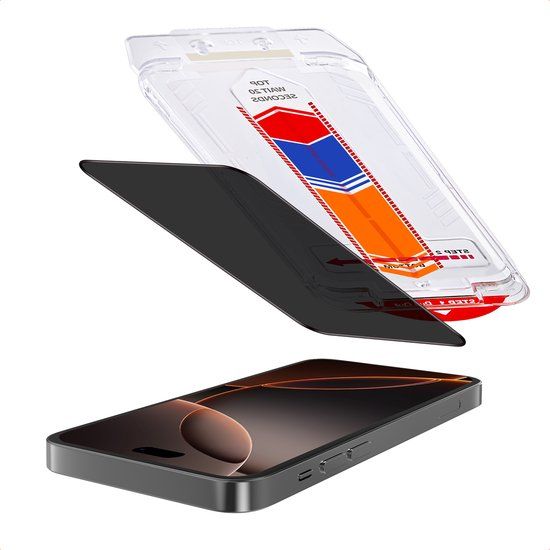 Accezz Screen Protector - Gehard Glas Privacy Screenprotector + Applicator voor Apple iPhone 16 Pro Max