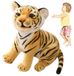 Tijger knuffel realistisch - 23 cm - Geel
