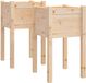 Pinnacle Living Jardinière en bois Set van 2 - 40x40x70cm XL Massief Grenenhout Onbehandeld Hoge Tuinbak