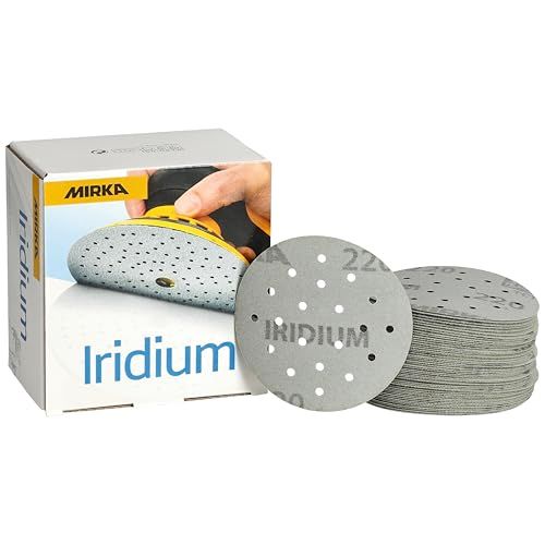 Mirka Iridium Premium Schuurpapier Ø 77mm 20-gaats, klittenband, korrel 220, 50 st