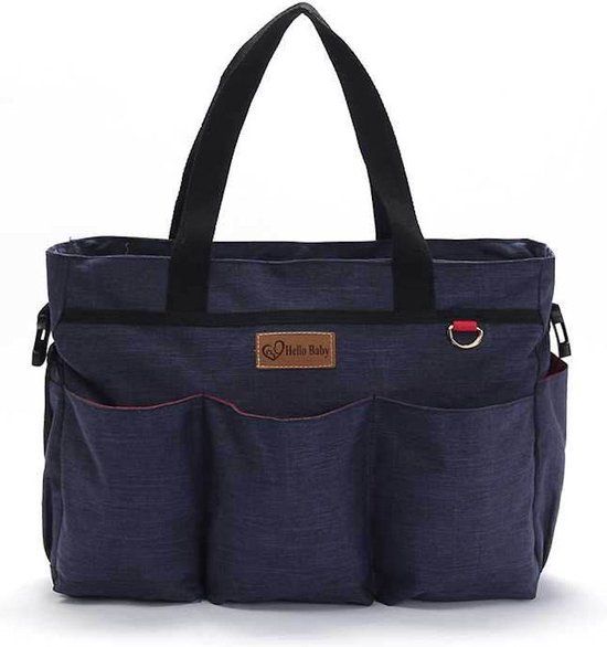 Decopatent Luiertas Schoudertas - Baby Verzorgingstas - Incl Verschoningsmatje & Flessenhouder - Blauw